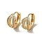KC Gold Plated Brass Micro Pave Cubic Zirconia Hoop Earring, Lip, 13x7.5mm