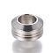 Tarnish Resistant 201 Stainless Steel Grooved Beads, Rondelle, Stainless Steel Color, 11x7mm, Hole: 6mm
