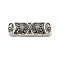 Tibetan Style Alloy Connector Charmss, Cadmium Free & Lead Free, Rectangle with Flower, Antique Silver, 10x32x5mm, Hole: 2x5mm