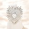 Brass Micro Pave Clear Cubic Zirconia Cuff Rings, Cadmium Free & Lead Free, Heart, Real 18K Gold Plated, 33x27mm