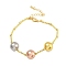 Rack Plating Round Brass Beaded Bracelets for Women, Cadmium Free & Lead Free, Long-Lasting Plated, Mixed Color, 7-1/2 inch(19.2cm)