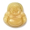 Glass Pendants, Figure of Buddha, Gold, 39x36x14mm, Hole: 1mm