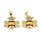 Brass Micro Pave Cubic Zirconia Pendants, Cadmium Free & Lead Free, with Enamel, Bees Charms, Real 18K Gold Plated, Colorful, 12.5x14.5x4.5mm, Hole: 4.5x2.5mm
