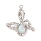 Alloy & Resin Pendants, Textured Charms, Platinum, Butterfly, 28x30x6mm, Hole: 1.5mm