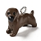 Opaque Resin Pendants, Dog Charms with Platinum Plated Iron Loops, Coffee, 15x24.5x7mm, Hole: 2mm