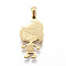 Ion Plating(IP) 304 Stainless Steel Pendants, Girl, Golden, 26x14x2mm, Hole: 3x6mm