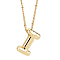 1pc Brass Chain with Alloy Letter Pendants Necklaces, Lead Free & Nickel Free & Cadmium Free, Golden, Letter I, 17.99~18.23 inch(45.7~46.3cm), pendants: 20~22.5x13~23mm