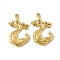 304 Stainless Steel Pendants, Ion Plating(IP), Wave, Real 18K Gold Plated, 32.5x21x3mm, Hole: 1.6mm