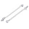 Brass Chain Extender, with Lobster Claw Clasps, Nickel Free, Heart, Platinum, 70mm, Hole: 2.5mm