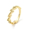 Lightning Bolt Brass Micro Pave Clear Cubic Zirconia Open Cuff Rings, Long-Lasting Plated, Golden, US Size 8 1/2(18.5mm)