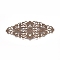 Brass Filigree Joiners, For DIY Bookmark Making, Flower, Antique Bronze, 82x35x0.8mm