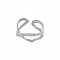 Non-Tarnish 304 Stainless Steel Wave Wrap Open Cuff Ring for Women, Stainless Steel Color, US Size 7 1/2(17.7mm)