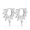 Anti-Tarnish Rhodium Plated 925 Sterling Silver Spike Punk Huggie Hoop Earrings, for Women Girls Men, Platinum, 15x17mm