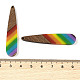 Подвески Pride на тему радуги из смолы и орехового дерева WOOD-K012-05B-3