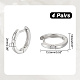 Серьги-кольца из латуни с микропаве из кубического циркония для женщин EJEW-WH0013-97P-2