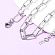 Текстурированные цепочки-скрепки из нержавеющей стали 304 для женщин и мужчин NJEW-A052-01P-3