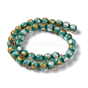 Ручной работы золотые и серебряные бусины Lampwork фольги GLAA-G107-07A-08