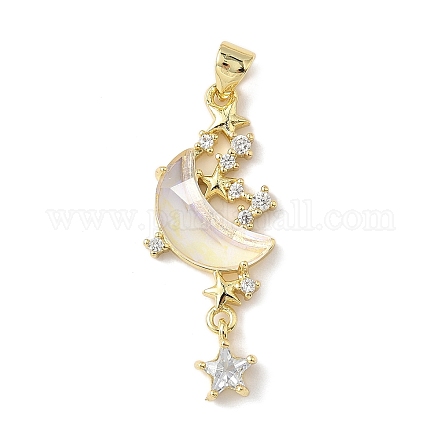 Латунные микро проложить кубического циркония подвески KK-L239-043G-1