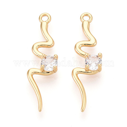Латунные микропаве прозрачные подвески с фианитом KK-T078-01G-06-1