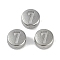 Anti-Tarnish 304 Stainless Steel Beads, Flat Round with Number 7, Stainless Steel Color, 7x3.8mm, Hole: 1.8mm