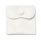 Velvet Jewelry Pouches, Jewelry Gift Bags with Snap Button, for Ring Necklace Earring Bracelet Storage, Square, White, 7x6.9x0.2cm
