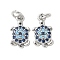 Brass Micro Pave Cubic Zirconia Charms, Cadmium Free & Nickel Free & Lead Free, Sea Turtle Charms, with Jump Ring, Platinum, 12.5x7x2.5mm, Hole: 2.5mm