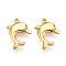 304 Stainless Steel Pendants, Ion Plating(IP), Dolphin Charms, Real 18K Gold Plated, 17x11.5x3mm, Hole: 1.2mm