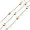 Ion Plating(IP) 304 Stainless Steel Satellite Chains, Unwelded, with Spool, Rose Gold, 2x1.5x0.3mm, 7x4mm, about 32.81 Feet(10m)/Roll
