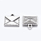 Tibetan Style Alloy Mail Charms, Lead Free & Cadmium Free & Nickel Free, Mail Charms, Antique Silver, 15x14.5x2mm, Hole: 1.5mm