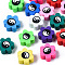 Handmade Polymer Clay Beads, for DIY Jewelry Crafts Supplies, Flower with Yin-yang, Mixed Color, 8~9x7.5~8.5x4~4.5mm, Hole: 1.6~1.8mm
