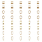 40Pcs 2 Styles Brass Slide Charms/Slider Beads, For Leather Cord Bracelets Making, Oval, Real 18K Gold Plated, 5~9x3.5~6x3.5~4.5mm, Hole: 2.5~3x5~7mm, 20pcs/style