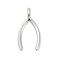 Brass Pendants, Letter V Charms, Cadmium Free & Lead Free, Long-Lasting Plated, Rack Plating, Platinum, 16.5x8.5x4mm, Hole: 2.5x2mm