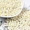 Baking Paint Luster Glass Seed Beads, Donut, Lemon Chiffon, 4x2.5mm, Hole: 1mm, about 689pcs/50g