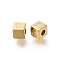 Ion Plating(IP) 304 Stainless Steel Beads, Cube with Letter, Real 14K Gold Plated, Letter L, 5x5x5mm, Hole: 2mm