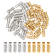 UNICRAFTALE 50Pcs 2 Colors Hollow Tube Beads 304 Stainless Steel Tube Beads 4mm Diameter Hollow Pattern Beads European Column Beads Metal Spacer Beads for DIY Craft Jewelry Making