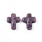 Handmade Lampwork Beads, Cross, Medium Purple, 24~26x20~20.5x6~7.5mm, Hole: 1.6~1.8mm