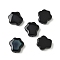 Glass Beads, Temperature Sensing Color Changing Beads, Flower, Black, 13.5x13.5x5mm, Hole: 1.3mm