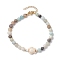 Natural Flower Amazonite &  Synthetic Turquoise Charm Anklets for Women, Tortoise, 9-1/8 inch(23cm)
