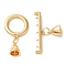 Brass Micro Pave Clear Cubic Zirconia Toggle Clasps, Cadmium Free & Nickel Free & Lead Free, Real 18K Gold Plated, 30mm, Ring: 18x16x2mm, Hole: 1.2mm, Bar: 29x14x3mm, Pin: 1.2mm, Hole: 1.2mm, Pendant: 7x7x9mm, Hole: 1.2mm