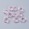 Glass Links connectors, with Eco-Friendly Alloy Open Back Berzel Findings, Flower, Silver Color Plated, Pink, 15.5x12x5mm, Hole: 1.4mm