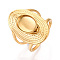 304 Stainless Steel Cuff Ring Components, Oval Pad Ring Setting, Ion Plating(IP), Real 18K Gold Plated, Tray: 10x8mm, 24mm, Inner Diameter: Adjustable