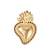 304 Stainless Steel Pendants, Sacred Heart Charm, Golden, 25x15.5x2.5mm, Hole: 1.2mm