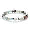 Natural Mixed Stone Heart & Round Beaded Stretch Bracelet
