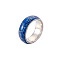 Luminous Stainless Steel Finger Ring, Glow In The Dark Jewelry, Dark Blue, Inner Diameter: 20mm