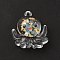Luminous Transparent Resin Pendants, Octopus Charms, with Gold Foil, Dark Turquoise, 27x25x10mm, Hole: 1.8mm