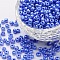 12/0 Glass Seed Beads, Opaque Colors Lustered, Round, Round Hole, Cornflower Blue, 12/0, 2mm, Hole: 1mm, about 3333pcs/50g, 50g/bag, 18bags/2pounds