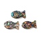 Natural Imperial Jasper Dyed Beads, with Transparent Resin, Fish, 26x13x6.5mm, Hole: 1.4mm