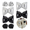 4 Pairs 4 Styles Imitation Leather Shoe Buckle Clips, with Plasic Buckle, Mixed Shapes, 32~36x26~50x22~27mm, 1 pair/style