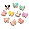 Alloy Enamel Charms, Butterfly, Light Gold, Mixed Color, 10.5x13x3mm, Hole: 2mm