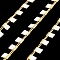 Brass Rectangle Link Chains, with Enamel, Cadmium Free & Nickel Free & Lead Free, Soldered, with Spool, Real 18K Gold Plated, Long-Lasting Plated, White, 4x1.5x0.7mm, 10m/roll